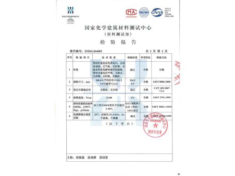 國家化學中心檢驗報告